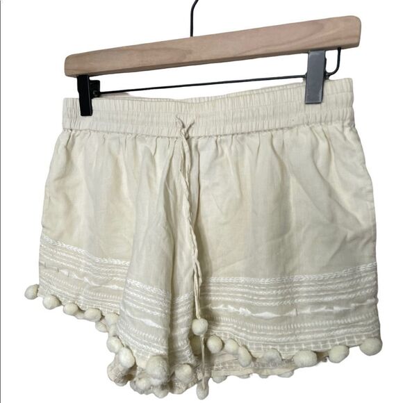 Rory Beca Cream Pom Pom Hem Shorts - Picture 3 of 5
